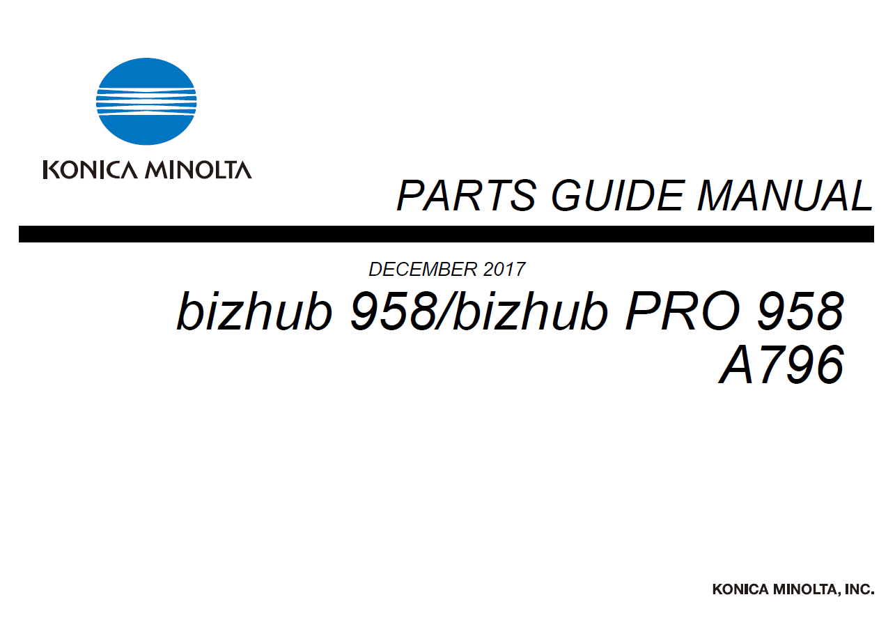 Konica-Minolta bizhub 958 Parts Manual-1 Konica-Minolta bizhub 958 Parts Manual-1